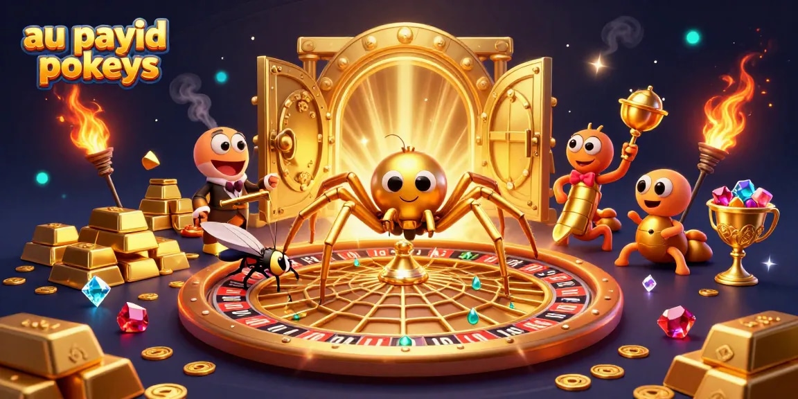 Spin the web of excitement at au payid pokies with a thrilling 3D casino scene.