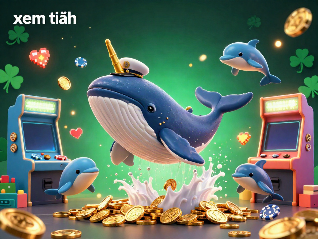 Engage with the captivating world of gaming at Go88, featuring a giant whale, narwhal, and dolphins, all within a sea of coins, xem thêm.