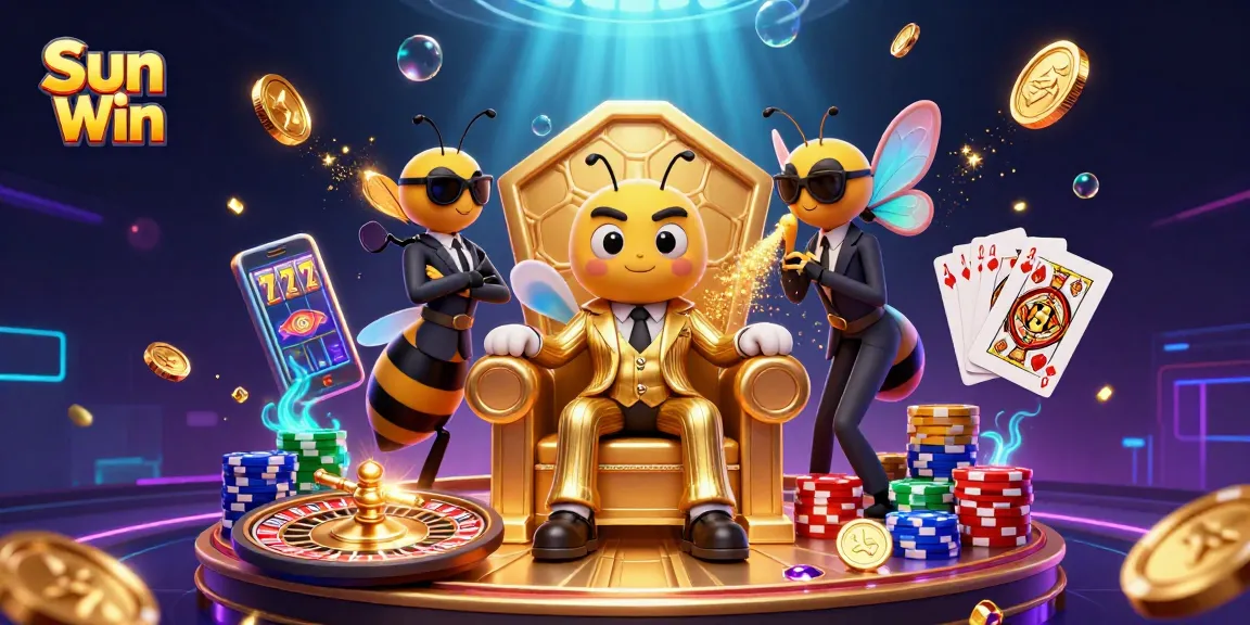Engage in thrilling gameplay with Sun Win, showcasing dynamic casino elements and colorful chips.