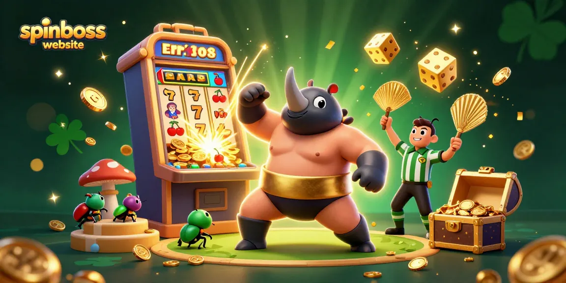 Experience the excitement of the spinboss website with a dynamic 3D casino scene filled with action.
