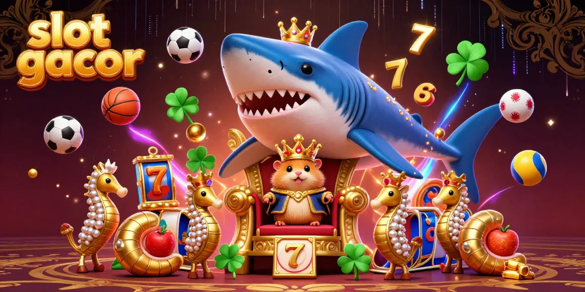 Engage with slot gacor excitement in a vibrant 3D cartoon scene featuring a golden hamster king and dynamic game elements.